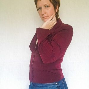 Y2K Fitted Burgundy Blazer/Top